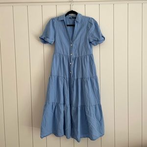 Zara Short Sleeve Midi Button Dress